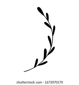 Grabando. Plantas de primavera.  Blanco y negro. Gráficos. Dibujado a mano. Excelente para tarjetas de felicitación de Pascua, logo. Ilustración vectorial dibujada a mano en tinta negra. Esquema aislado.
