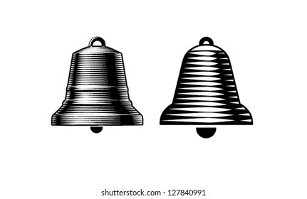 Engraving Style Bells. Vector