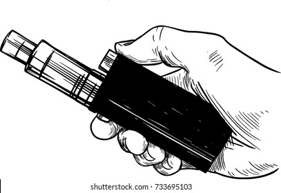 engraving vape in hand vector