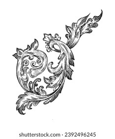 Engraving vintage hand drawn tracery Frame collection.