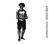 Engraving vintage man from "The Complete encyclopedia of illustrations" containing the illustrations of The iconographic encyclopedia of science, literature and art, 1851. Vector.