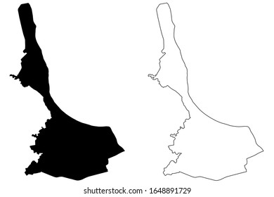 Engure Municipality (Republic of Latvia, Administrative divisions of Latvia, Municipalities and their territorial units) map vector illustration, scribble sketch Engure map