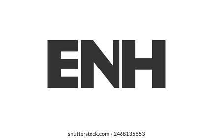 ENH-Logo-Design-Vorlage mit kräftigem und modernem Fettdruck. Einfache und minimale Typografie auf Basis des Logos für die Vektorgrafik. Trendige Firmenidentität ideal für Unternehmen brande Präsenz.