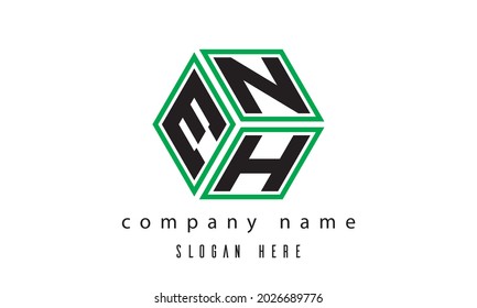 ENH polygon creative letters logo vector