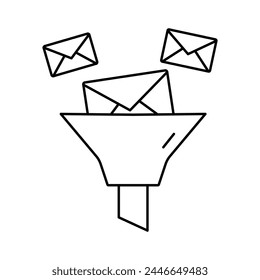 Enhance email security with the email filtering icon, implementing filters and controls to identify and block malicious emails, spam, and phishing attempts.