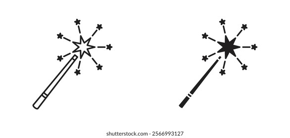 Enhance icons in outline and fill. vector illustration for ui.