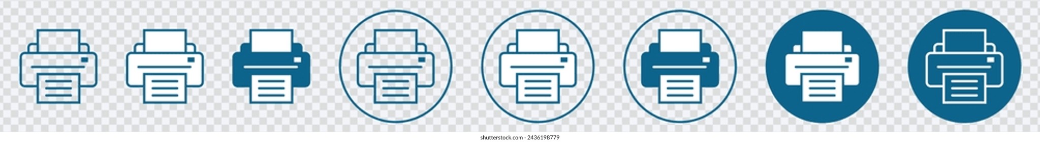 "Enhance printing visuals with our Print Icon Set. Printer icon vectors for professional designs. Ideal for various printing-related applications."