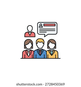 Aumente a produtividade e o trabalho em equipe com estratégias de comunicação eficazes. Essa ilustração vetorial enfatiza a importância de um diálogo claro e aberto entre os membros da equipe para alcançar objetivos comuns.