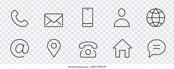 "Enhance professionalism with our Business Card Icon Set—elegant contact information icons in detailed vector illustration."