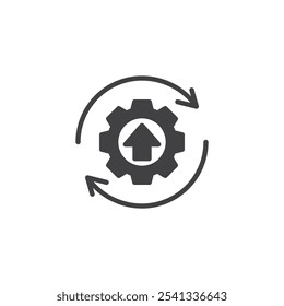 Enhance quality of production vector icon. filled flat sign for mobile concept and web design. Process Improvement glyph icon. Efficiency and optimization symbol, logo illustration. Vector graphics