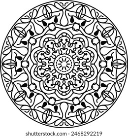 Enhance your brand with our stunning Mandala design template. This vector features intricate, calming patterns perfect for wellness, art, and spiritual businesses.