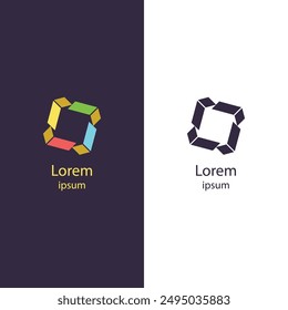 Enhance your brand with this modern, geometric logo featuring a colorful design. Perfect for any business, this high-quality vector is fully customizable.