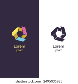 Enhance your brand with this modern, geometric logo featuring a colorful design. Perfect for any business, this high-quality vector is fully customizable.