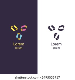 Enhance your brand with this modern, geometric logo featuring a colorful design. Perfect for any business, this high-quality vector is fully customizable.
