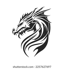 Enhance your business image with our black and white, modern dragon logo.