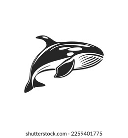 Enhance your business image with our black and white, stylish whale logo.