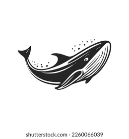 Enhance your business image with our black and white, minimalist whale logo.