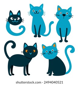 Enhance your creative projects with our "Adorable Cat Clip art Set with Various Poses and Emotions." This charming collection features cute cat illustrations in different poses and emotions.