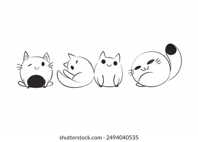 Enhance your creative projects with our "Adorable Cat Clip art Set with Various Poses and Emotions." This charming collection features cute cat illustrations in different poses and emotions.