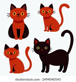 Enhance your creative projects with our "Adorable Cat Clip art Set with Various Poses and Emotions." This charming collection features cute cat illustrations in different poses and emotions.