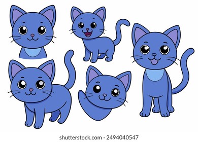 Enhance your creative projects with our "Adorable Cat Clip art Set with Various Poses and Emotions." This charming collection features cute cat illustrations in different poses and emotions.