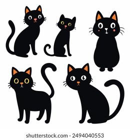 Enhance your creative projects with our "Adorable Cat Clip art Set with Various Poses and Emotions." This charming collection features cute cat illustrations in different poses and emotions.