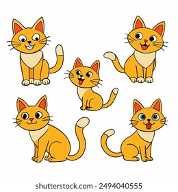 Enhance your creative projects with our "Adorable Cat Clip art Set with Various Poses and Emotions." This charming collection features cute cat illustrations in different poses and emotions.