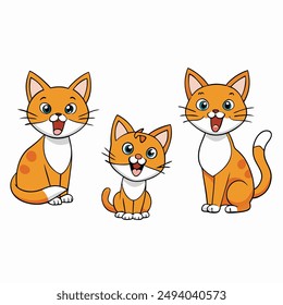 Enhance your creative projects with our "Adorable Cat Clip art Set with Various Poses and Emotions." This charming collection features cute cat illustrations in different poses and emotions.