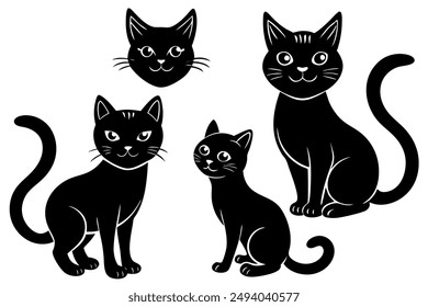 Enhance your creative projects with our "Adorable Cat Clip art Set with Various Poses and Emotions." This charming collection features cute cat illustrations in different poses and emotions.