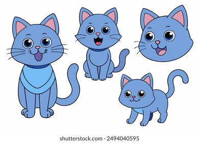 Enhance your creative projects with our "Adorable Cat Clip art Set with Various Poses and Emotions." This charming collection features cute cat illustrations in different poses and emotions.