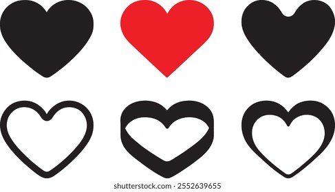 Enhance your creative projects with this professionally designed heart vector icon. Perfect for Valentine's Day themes, love-inspired artwork, romantic designs, wedding invitations, greeting cards etc