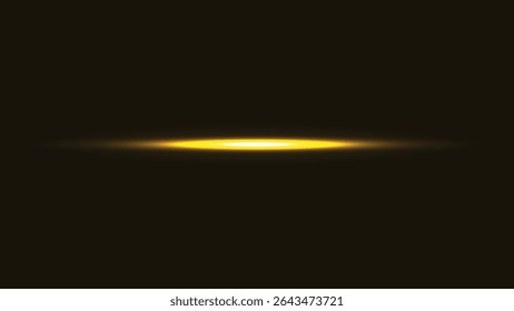 Enhance your creative projects with this elegant gold light beam vector. A stunning golden glow on a dark background, this design adds a touch of sophistication and modernity, branding, presentations.