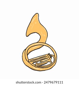  Enhance your design projects with this versatile French horn vector illustration, perfect for a variety of applications. This high-quality vector graphic captures the elegance of the French horn, mak