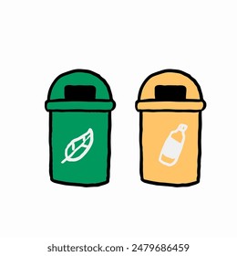 Enhance your design projects with this versatile trash bin vector illustration, perfect for a variety of applications. This high-quality vector graphic features a detailed trash bin, making it ideal f