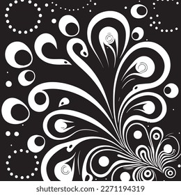 Enhance your design with this stunning black and white abstract pattern on a vector background