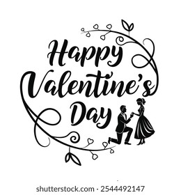 Enhance your designs with an elegant Valentine's Day typography vector. Ideal for romantic cards, banners, and creative projects, adding a touch of love and style.