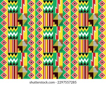 Enhance your designs with our unique Ghana flag vector file featuring a traditional pattern, black star, and three polos. Perfect for your creative projects!