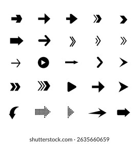 Enhance your designs with this versatile set of arrow mark icons! This collection includes a variety of arrow styles, such as curved, straight, bold, thin, dotted, dashed, circular, directional arrows