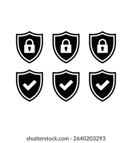 Enhance your digital security with this vector graphic featuring a collection of security and protection icons. 