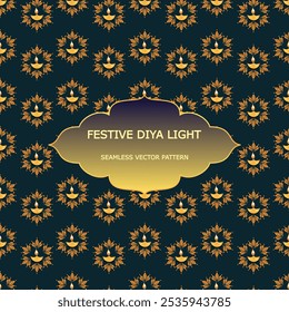 Enhance your Diwali designs with this festive Diya seamless vector pattern. Perfect for backgrounds, invitations, and festive decor, it adds a touch of tradition and elegance to any project.