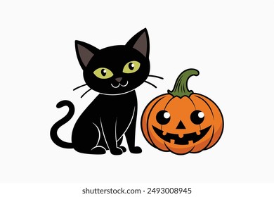 Enhance your Halloween projects with this spooky Halloween cat vector illustration. Perfect for festive designs, decorations, and digital art.