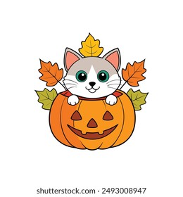 Enhance your Halloween projects with this spooky Halloween cat vector illustration. Perfect for festive designs, decorations, and digital art.