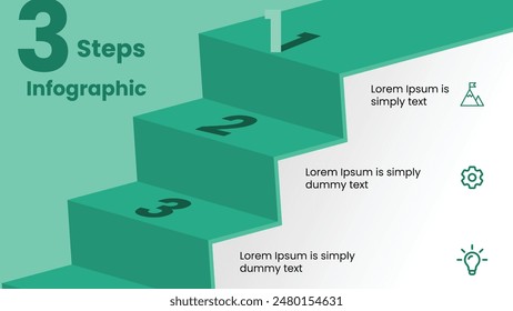 Enhance your presentations, workflow layouts, banners, and flow charts with this professional vector infographic featuring 3 steps and icons. Ideal for infographics and process diagrams.