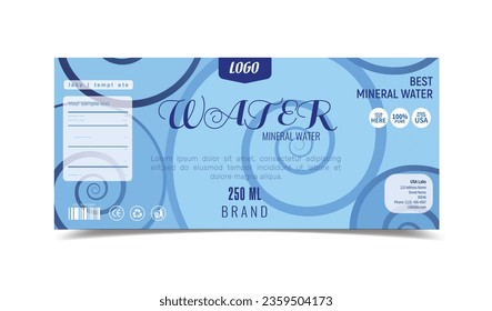 "Enhance your product's identity with custom water bottle label.These professionally designed labels are fully customizable vector to showcase your brand, product details,and logo.Elevate your package