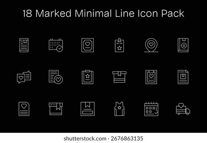 Enhance your projects with 18 Minimal Line icons themed around Marked, ideal for clean and professional designs.