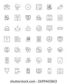 Mejore sus proyectos con 42 iconos vectoriales Bold Line temáticos en torno a Digital File, con resolución optimizada de píxeles lista para Retina, ideal para diseños limpios y profesionales.