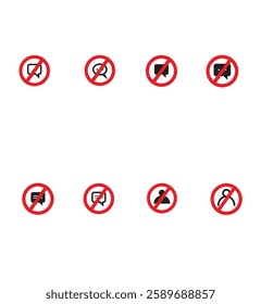 Enhance your projects with collection of professionally designed vector ban icons, perfect for web design, mobile applications, social media,  print materials. Available in different format.