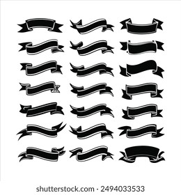 Enhance your projects with our "Monochrome Hand-Drawn Ribbon Vector Set." This elegant collection features beautifully sketched ribbons in black and white, perfect for adding a touch of vintage charm 