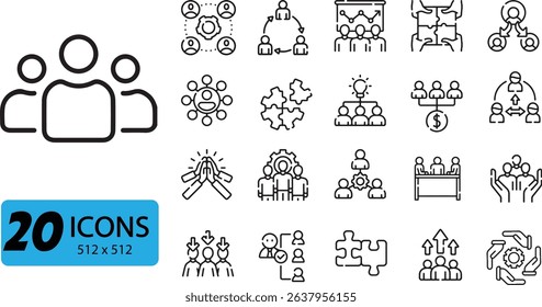 Enhance your projects with these versatile icons, perfect for illustrating teamwork, strategy, and organizational structure.