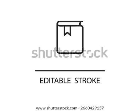 Enhance your projects with this book icon featuring an editable stroke perfect for education, reading, and learning projects.